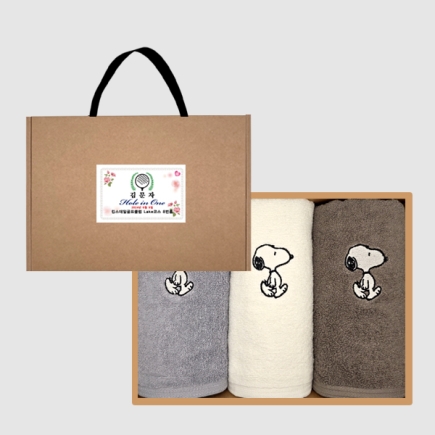 스누피 리버-[3매] 손잡이박스