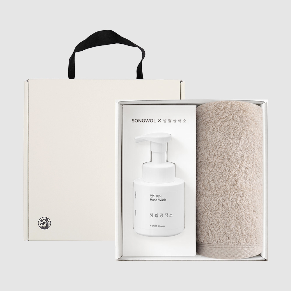 송월 코마40수 무지 (160g) + 생활공작소 핸드워시-[2종]