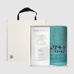 송월 솔리드뱀부 감사 자수타올 (200g) + 생활공작소 핸드워시-[2종]