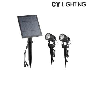 룩스누리 LED 솔라 태양광 이중수목잔디등 3.2m 야간자동점등 IP65방수등급 3구 2등 팩타입 벽타입 겸용 주광색