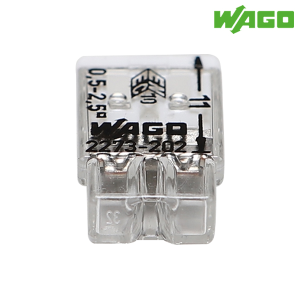 와고 단선 전용 푸쉬콘넥터 백색 2P 2273-202(0.5~2.5mm)