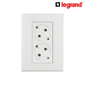 르그랑 유럽배선기구 아테오 한국형 Simple 직사각 원톤 화이트 2구 45도 매입콘센트 1개