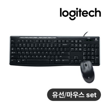 [로지텍] 데스크탑 유선 키보드 + 유선 마우스 세트 MK200