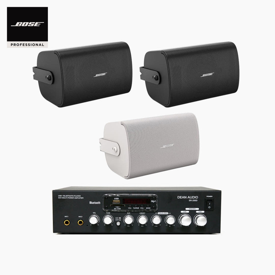 보스 매장 카페 상업용 FS4SE 벽부형 스피커 3개 + SR-250D 2채널 앰프 BOSE 음향패키지