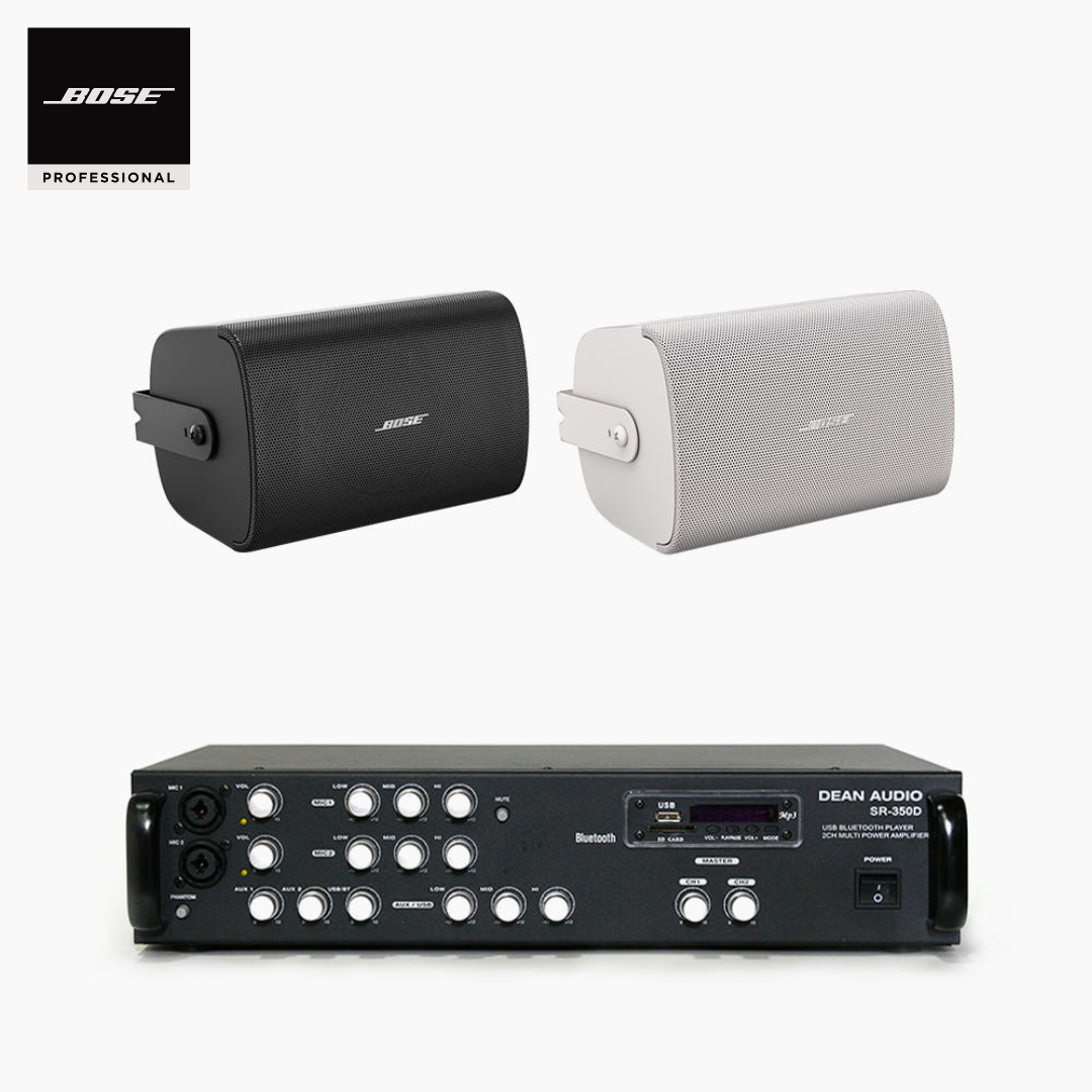 보스 매장 카페 상업용 FS4SE 벽부형 스피커 2개 + SR-350D 2채널 앰프 BOSE 음향패키지
