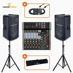 강연 행사용 강당 회의실 스피커 12인치 오디오믹서 음향 패키지
