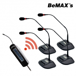 BEMAX BXM J9404C 화상회의 강연 온라인 줌 수업용 4채널 무선 구즈넥 마이크