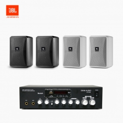JBL 매장용스피커 카페스피커 업소용 벽걸이 스피커 4개 CONTROL 23-1+ SR250D 앰프