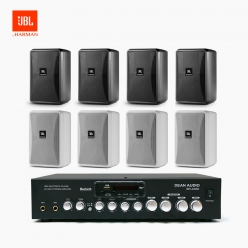 JBL 매장용스피커 카페스피커 업소용 벽걸이 스피커 8개 CONTROL 23-1+ SR430D 앰프