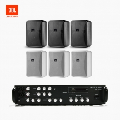 JBL 매장용스피커 카페스피커 업소용 벽걸이 스피커 6개 CONTROL 25-1+ SR450D 앰프