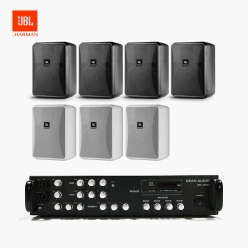 JBL 매장용스피커 카페스피커 업소용 벽걸이 스피커 7개 CONTROL 25-1+ SR450D 앰프