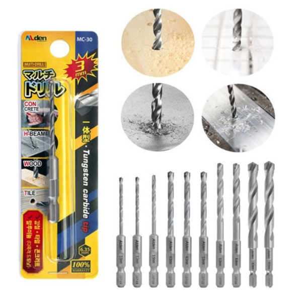 알덴 멀티드릴비트 만능비트 철 스텐 타일 콘크리트 목재 MC-30 3.0mm