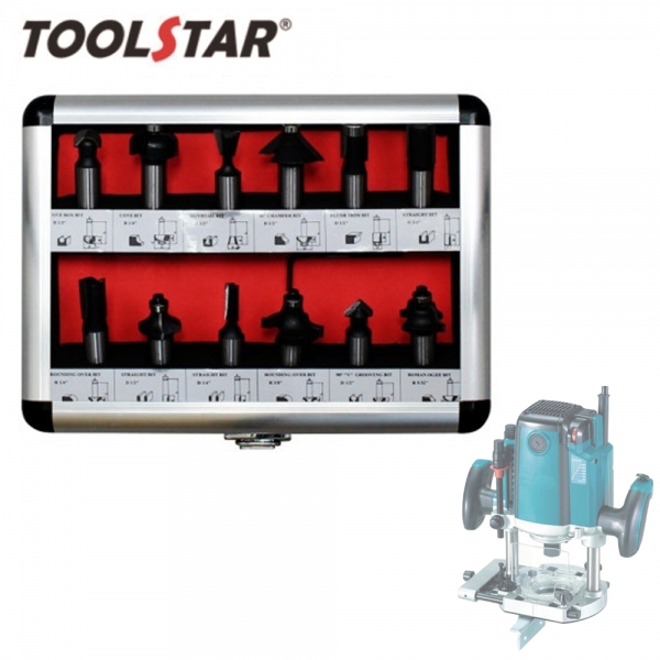 툴스타 루터기날 비트세트 절삭공구 목공용 12종 툴스타 루터기날 비트세트 절삭공구 목공용 12종
