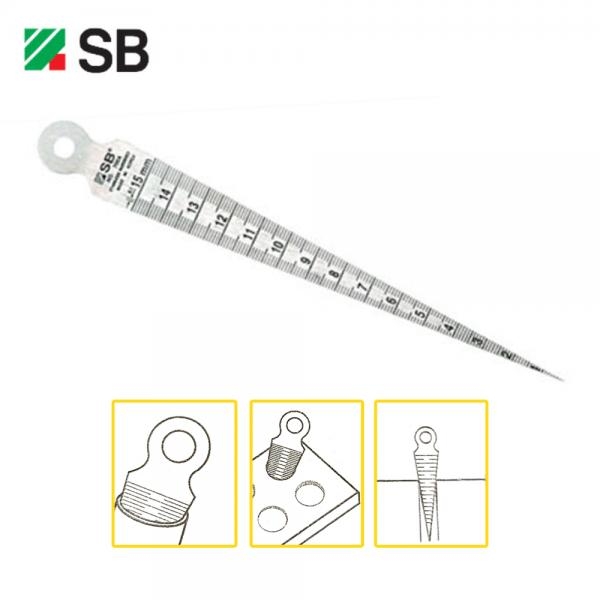 에스비 국산 테퍼게이지 스테인리스 내경 공경 틈새 치수측정 1-15mm no700a