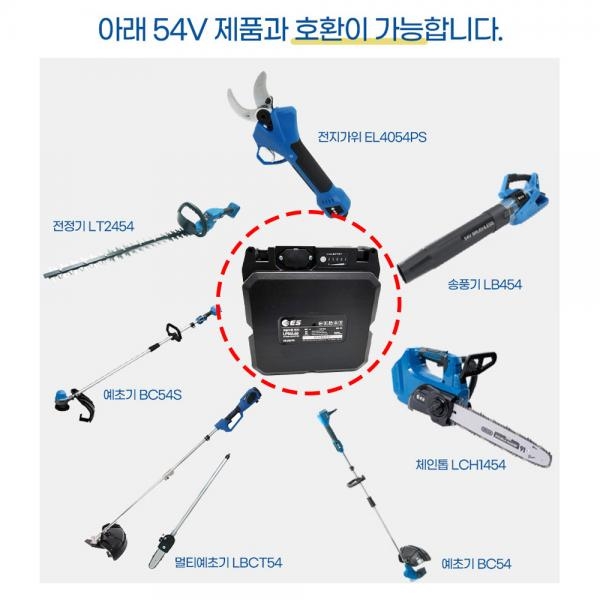 ES산업 54V 6.0A 배터리 리튬이온 충전 밧데리 LP54L60