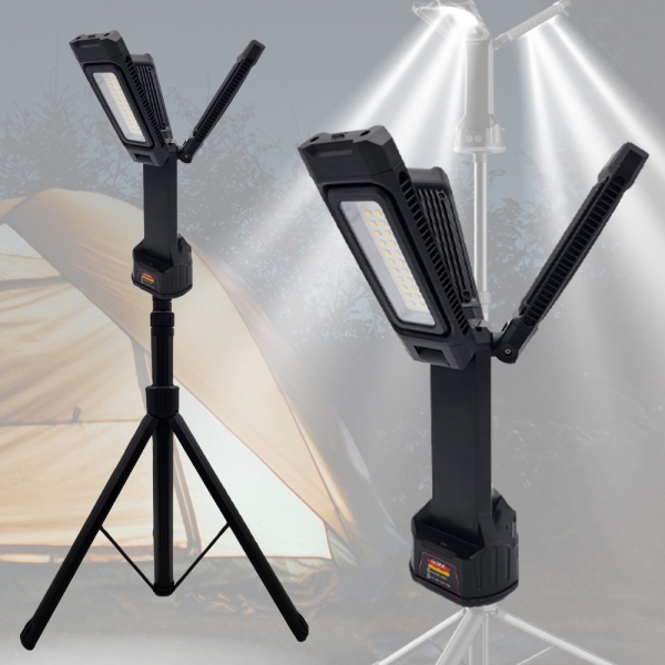 게일 LED투광기 캠핑 스탠드작업등 조명 공사장 C타입 충전 70W GEL-7000