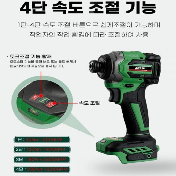 주피터S 18V 충전임팩 드릴 드라이버 JID20-230S 급속충전기 5.0A배터리세트