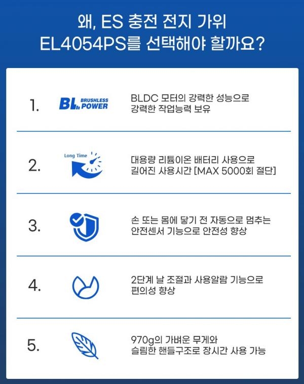 ES산업 54V 충전 전동 전지가위 본체만 EL4054PS 베어툴