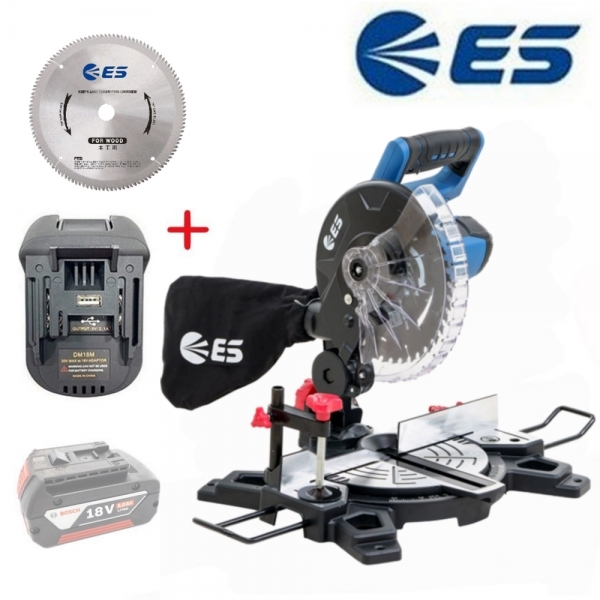 ES산업 18V 충전 각도절단기 컷팅기 보쉬배터리용 변환아답터포함 LS218M