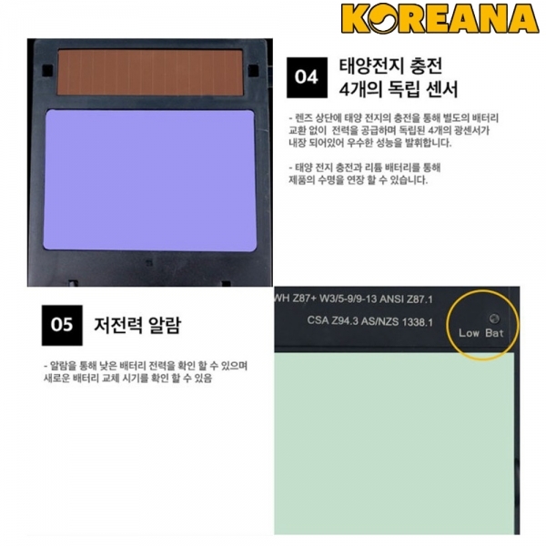 코리아나 용접면 K15 트루컬러 자동차광면 헬멧