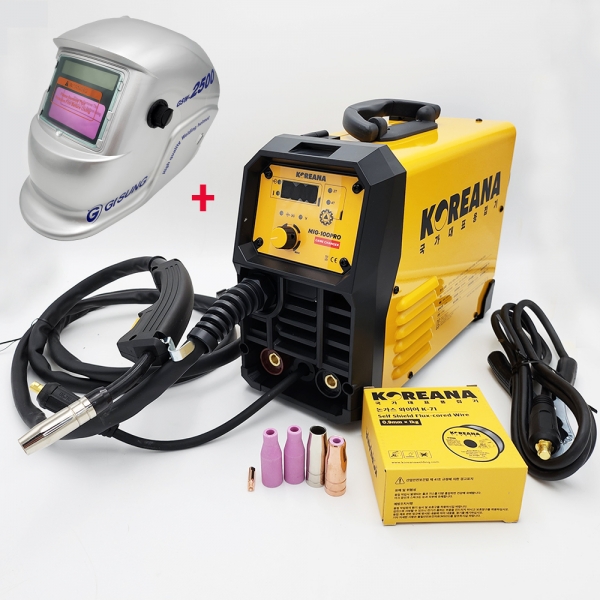 코리아나 논가스 용접기 기성 자동차광 용접면 세트 MIG-100PRO 코리아나 논가스 용접기 기성 자동차광 용접면 세트 MIG-100PRO