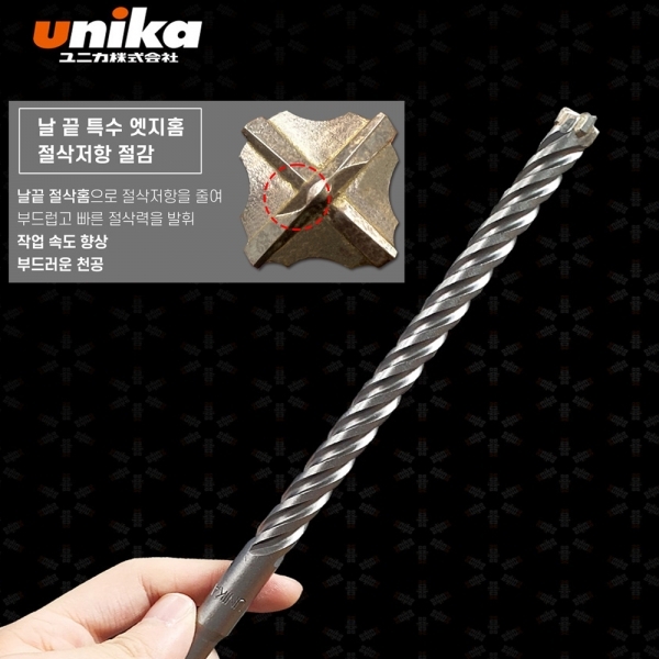 유니카 SDS드릴비트 4날 콘크리트날 기리 SDS PLUS 6.0x110mm