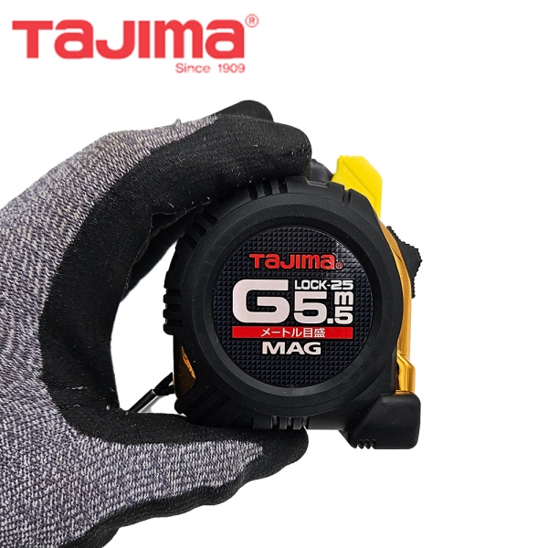 타지마 G그립 자동줄자 5.5M 자석후크 원터치 벨트홀더 SF-GLM25-55BL