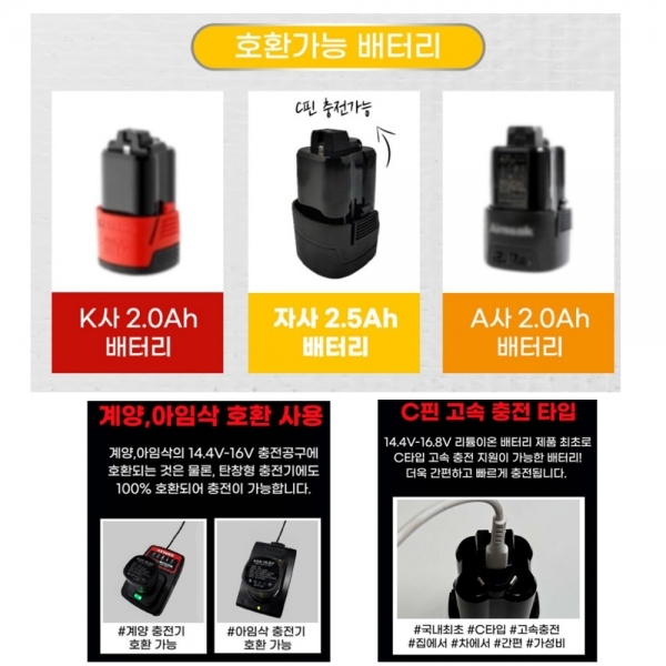 주피터 충전 해머드릴 드라이버 16.8V 계양 아임삭 배터리 호환 JPT16HM