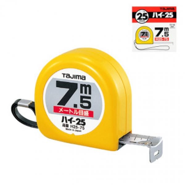 타지마 수동줄자 7.5M 자동감김 핸디형 줄자 H25-75