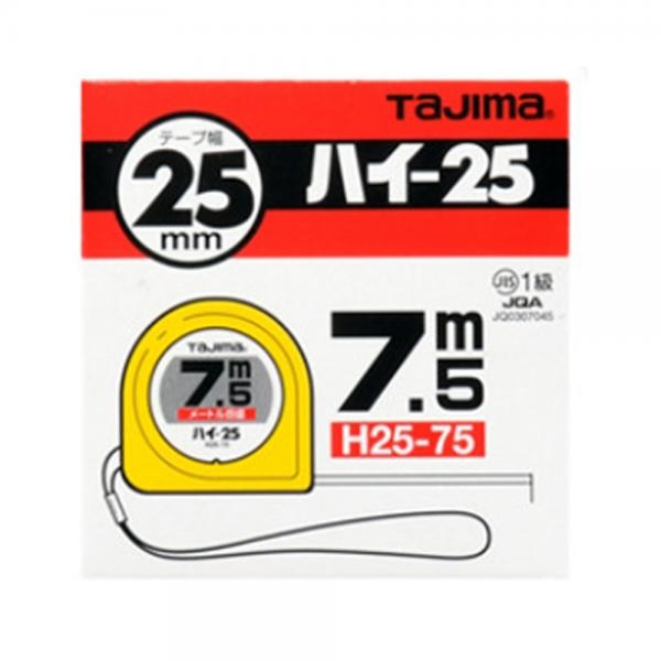 타지마 수동줄자 7.5M 자동감김 핸디형 줄자 H25-75