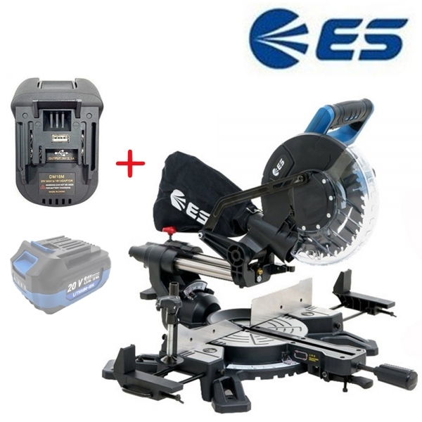 ES산업 슬라이드 충전각도절단기 배터리변환젠더포함 LS1118MS