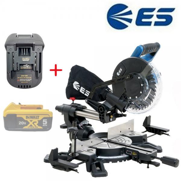 ES산업 슬라이드 충전각도절단기 디월트배터리 변환젠더포함 LS1118MS