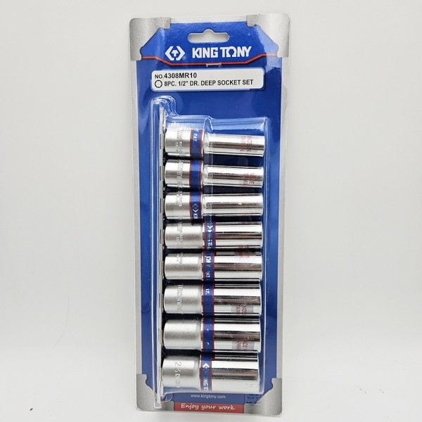 킹토니 대만 1/2 롱복스세트 육각 임팩 레일 소켓렌치 8PCS
