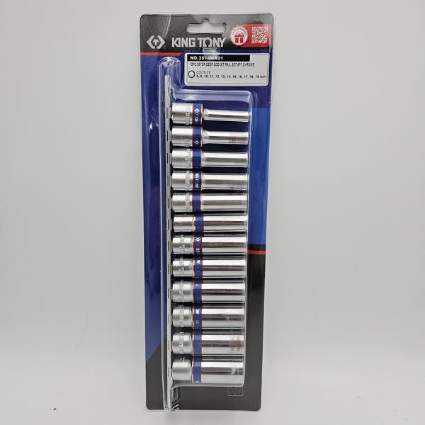 킹토니 대만 3/8 롱복스세트 육각 임팩 레일 소켓렌치 13PCS 킹토니 대만 3/8 롱복스세트 육각 임팩 레일 소켓렌치 13PCS