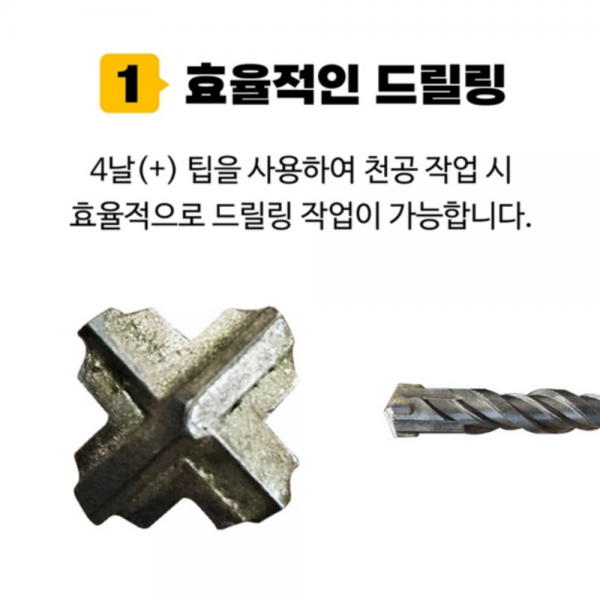 지노 SDS드릴비트 4날 콘크리트날 기리 SDS PLUS 3.5x110mm