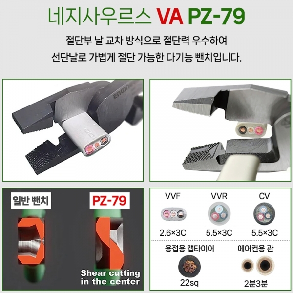 엔지니어 네지사우르스 펜치 뺀치 녹슨 볼트 리무버 PZ-79