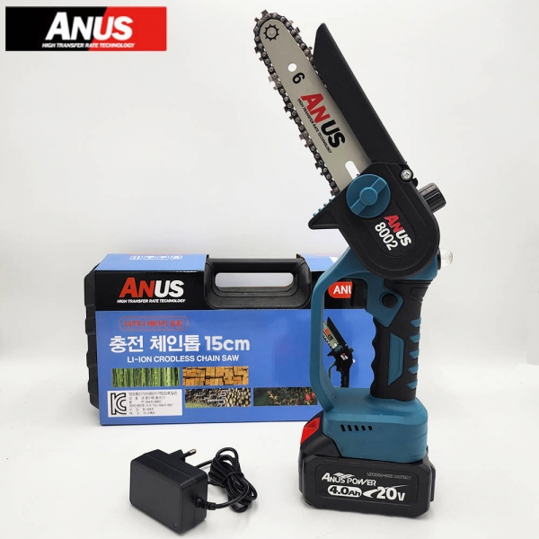 아누스 충전톱 무선 체인톱 마끼다호환 4.0A배터리1세트 AUNU-8002