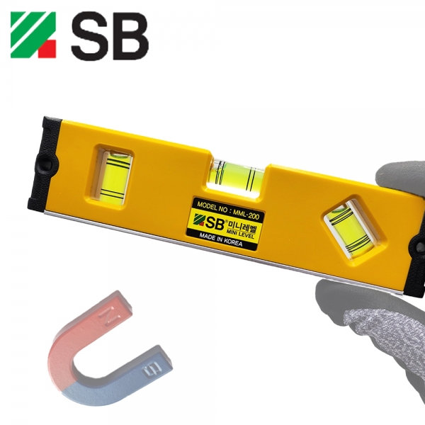 SB 에스비 국산 미니수평 자석 포켓 레벨 수평계 수평대 MML-200