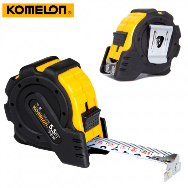 코메론 자켓줄자 자석 고무그립 자동줄자 5.5M KMC-25RJ