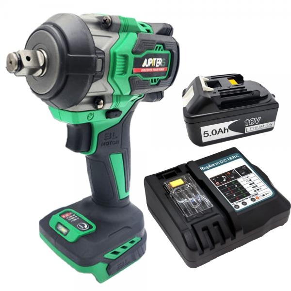 주피터 18V 충전 임팩렌치 미드토크 JIW20-550S 급속충전기 배터리5.0A세트