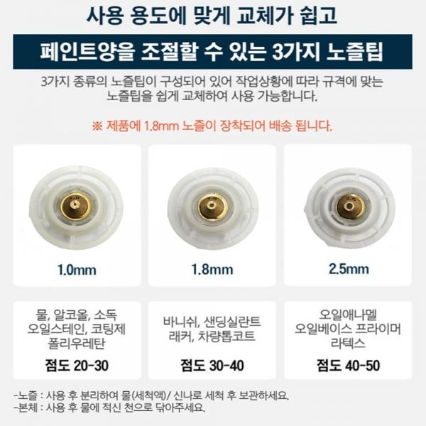 브라보 충전스프레이건 페인트건 무선 후끼 18V 3.0A 디월트호환 배터리1개세트