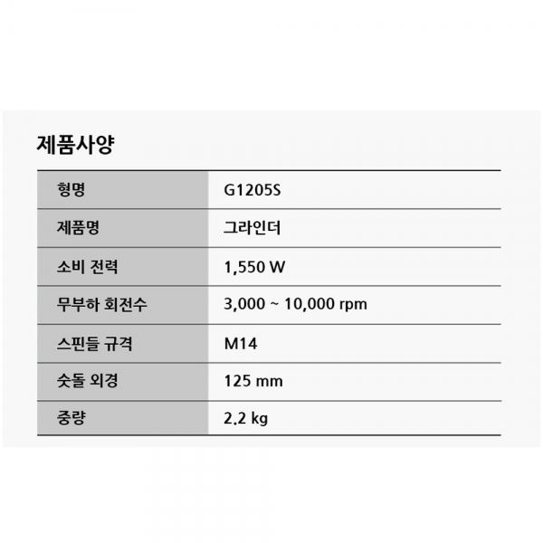 ES산업 디스크 엥글 글라인더 그라인더 속도조절 G1205S