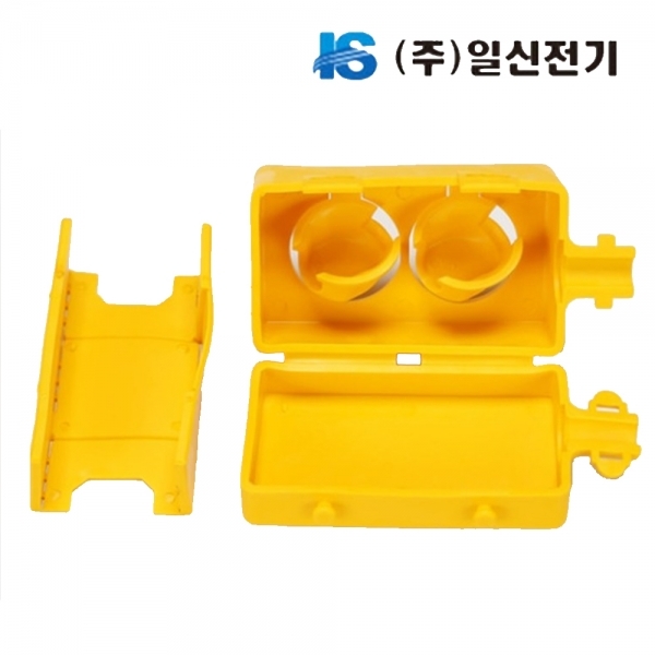 일신전기 국산 노출 접지 보호커버 2구 콘센트 고무마개 노랑색 고무커버 ISU-14326