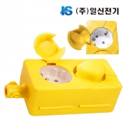 일신전기 국산 노출 접지 보호커버 2구 콘센트 고무마개 노랑색 고무커버 ISU-14326