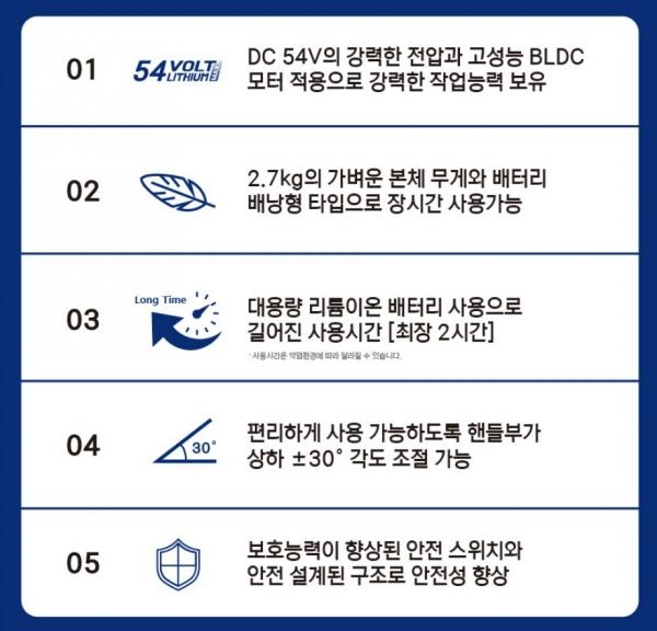 ES산업 충전 전정기 54V 본체만 베어툴 LT2454 조경톱 가지치기