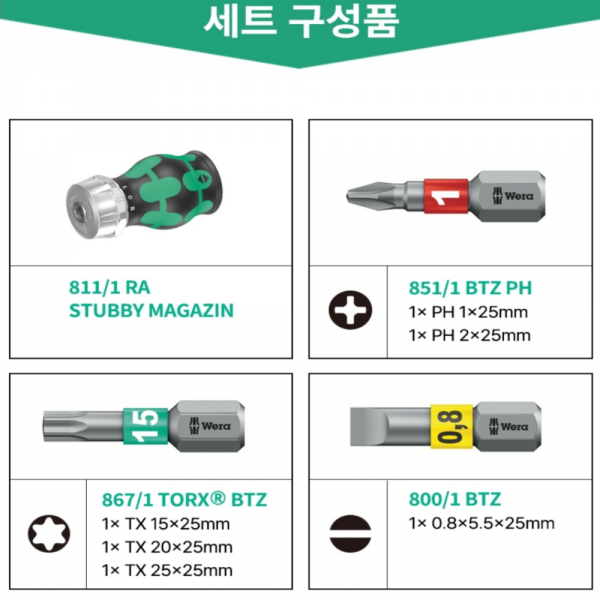 베라 라쳇드라이버 주먹 자동드라이버 비트날세트