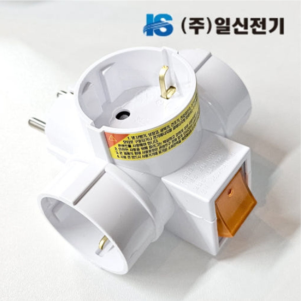 일신전기 3구멀티탭 T멀티 돼지코 플러그 티멀티 국산 KC인증 ISM-14280