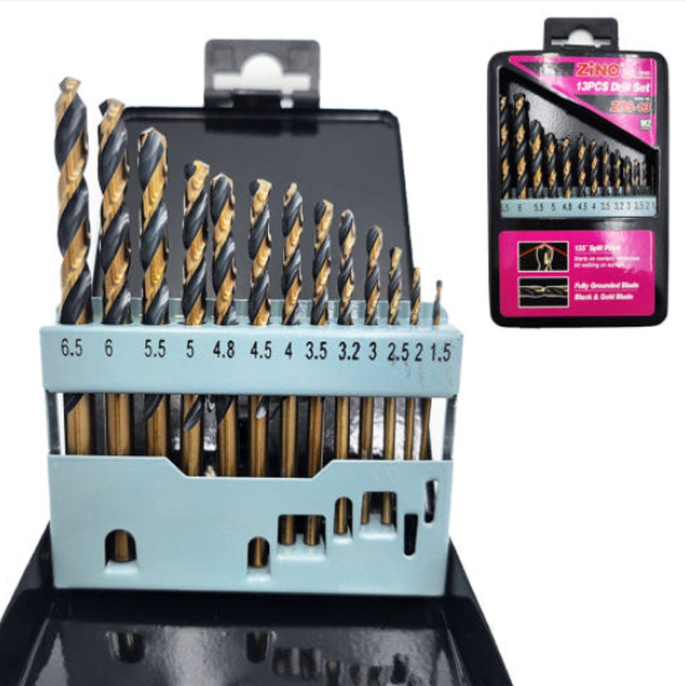 지노 HSS 드릴비트세트 13P 쇠 철기리 드릴날 1.5-6.5mm