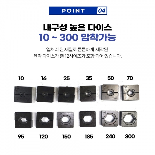 C형 유압 터미널 압착기 10-300SQ 수동 유압클램프 터미널압축기 SZY-300H