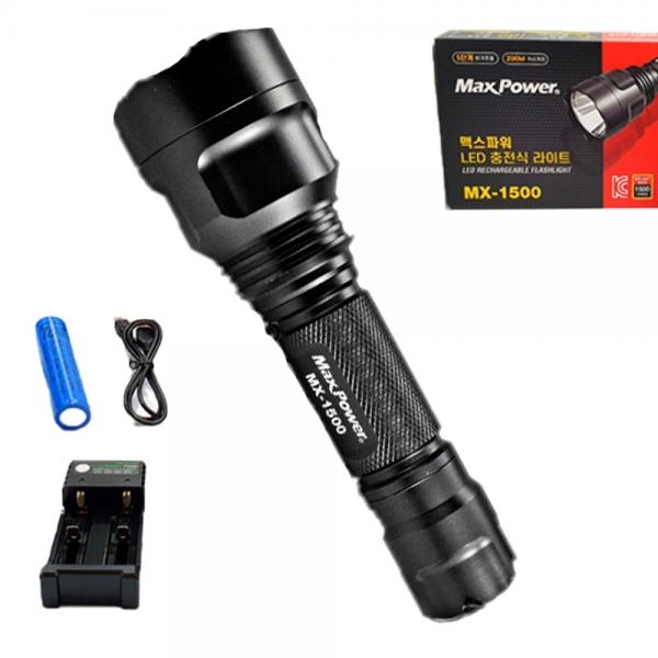 LED라이트 검사랜턴 CREE LED 1500LM 방수써치랜턴 MX-1500 18650